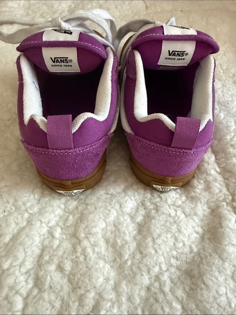 Vans Kids Purple Suede and Canvas Lace-Up Sneakers with Gum Sole